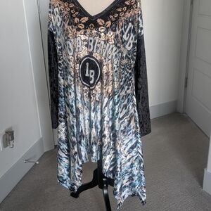 Black and Blue Maxi Dress